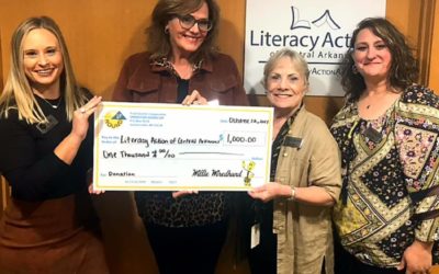 Literacy Action of Central Arkansas awarded a $1,000 check for Operation Roundup!