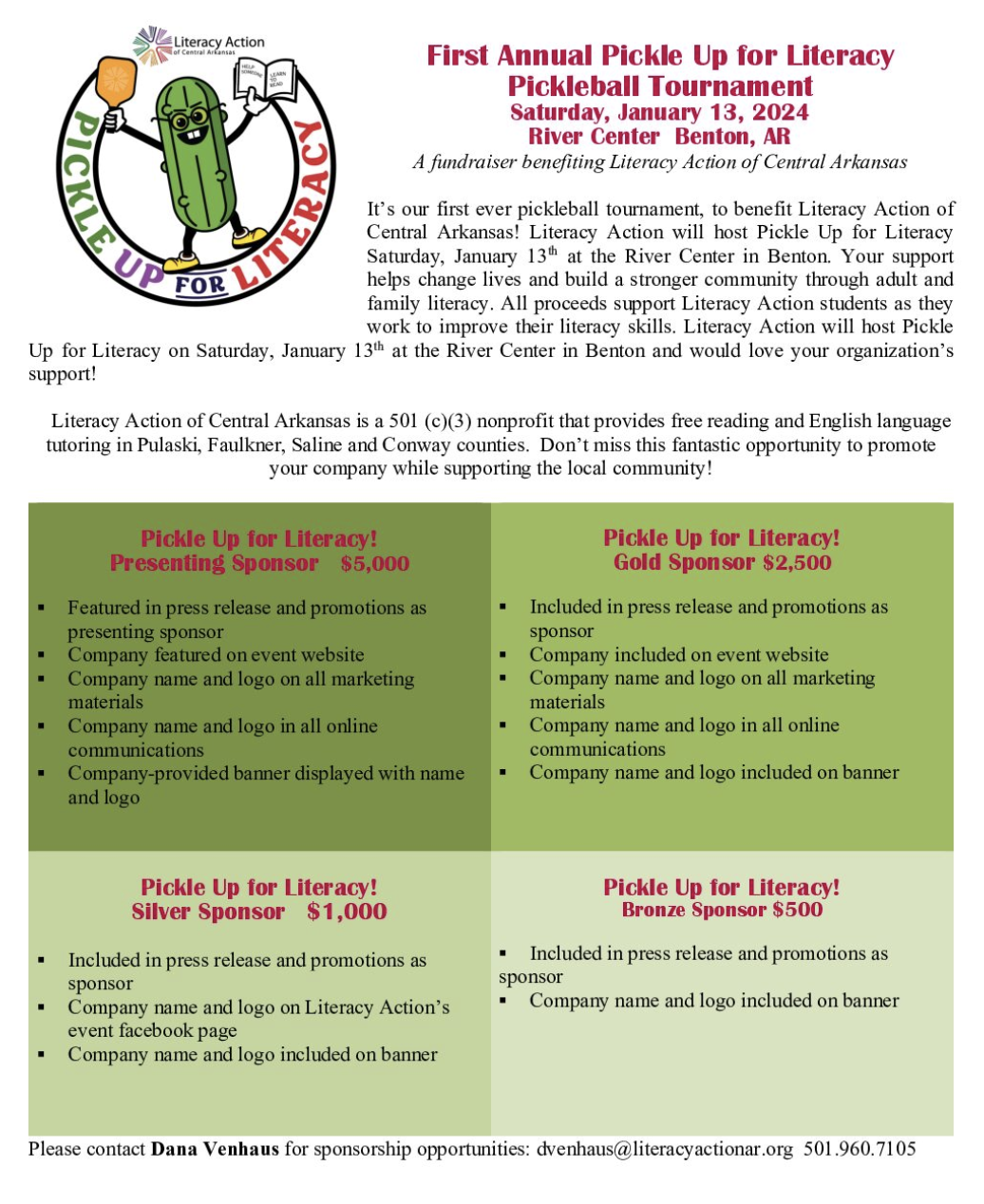 Pickle Up for Literacy Sponsorship Packet Image