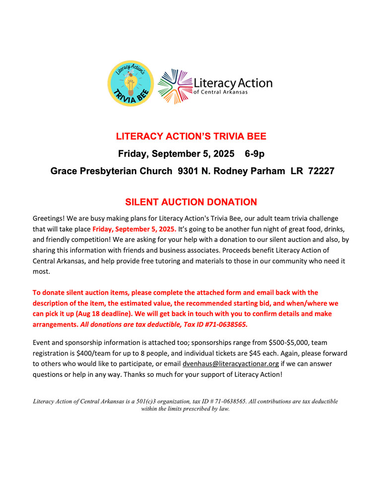 Trivia Bee Silent Auction Form