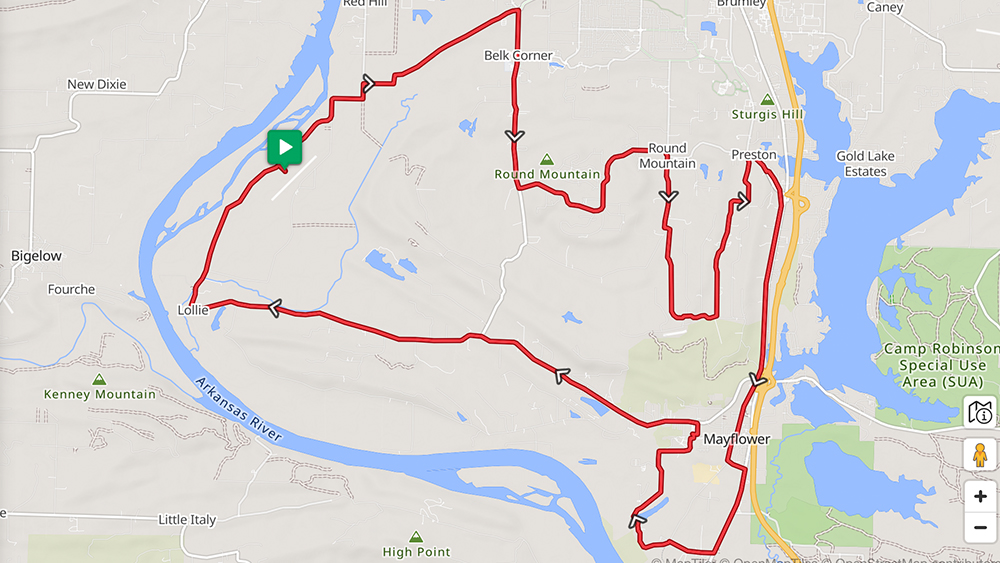 Tour de Toad 40 Mile Route